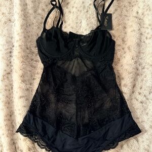 Frederick's of Hollywood Black Lace Chemise